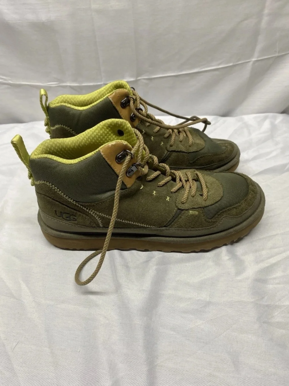 UGG Men's Olive Green and Lime High-Top Casual Boots